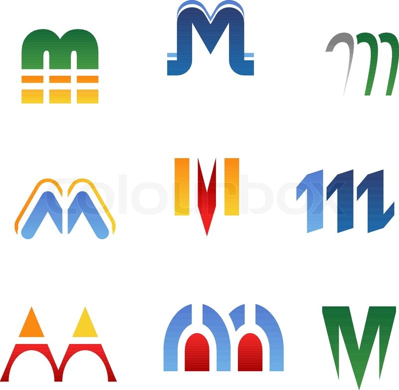 800x782 Set Of Alphabet Symbols And Elements Of Letter M Stock Vector