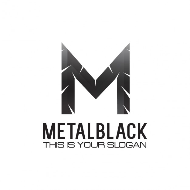 626x626 Black Metallic Letter M Logo Vector Free Download