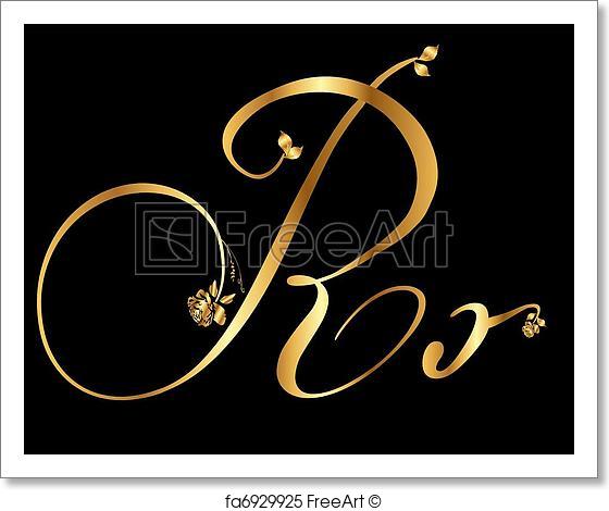 560x470 Free Art Print Of Golden Vector Letter R . Golden Vector Letter R