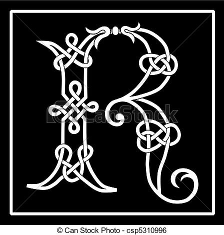 448x470 Vector Of A Celtic Knot Work Capital Letter R.