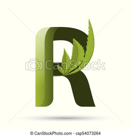 450x470 Cannabis Green Leaf Logo Letter R. Letter R. Medical Marijuana