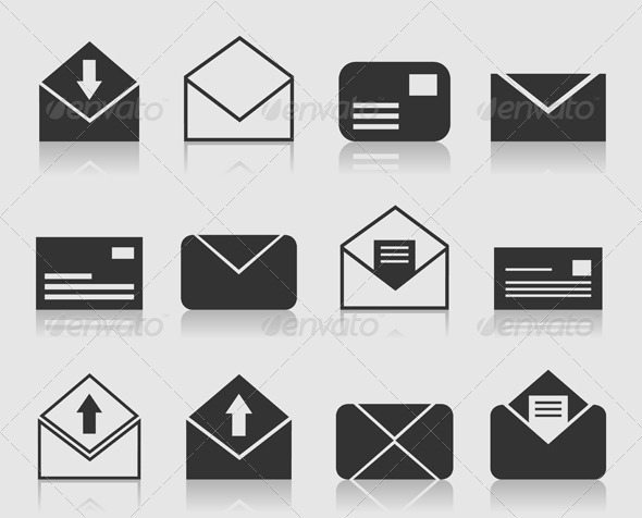 590x476 Mail And Letter Icons Set By Aleksandr Mansurov Ru Graphicriver