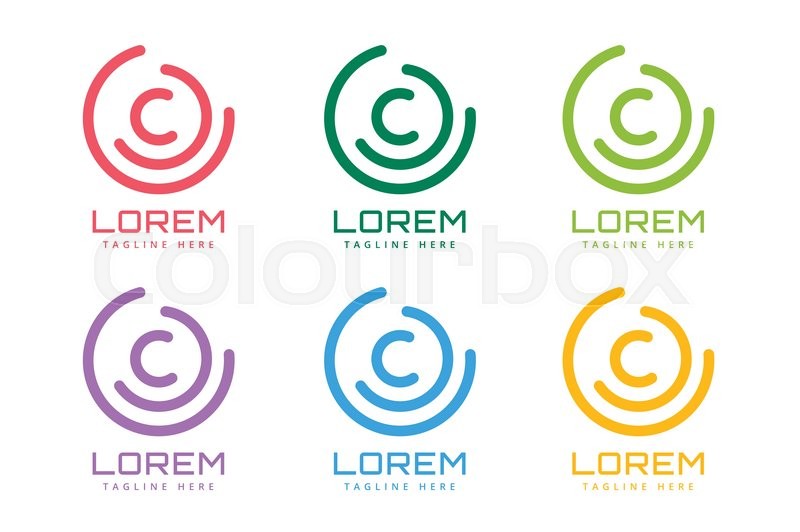 800x532 C Letter Vector. C Logo Icon Template. C Symbol Silhouette. C