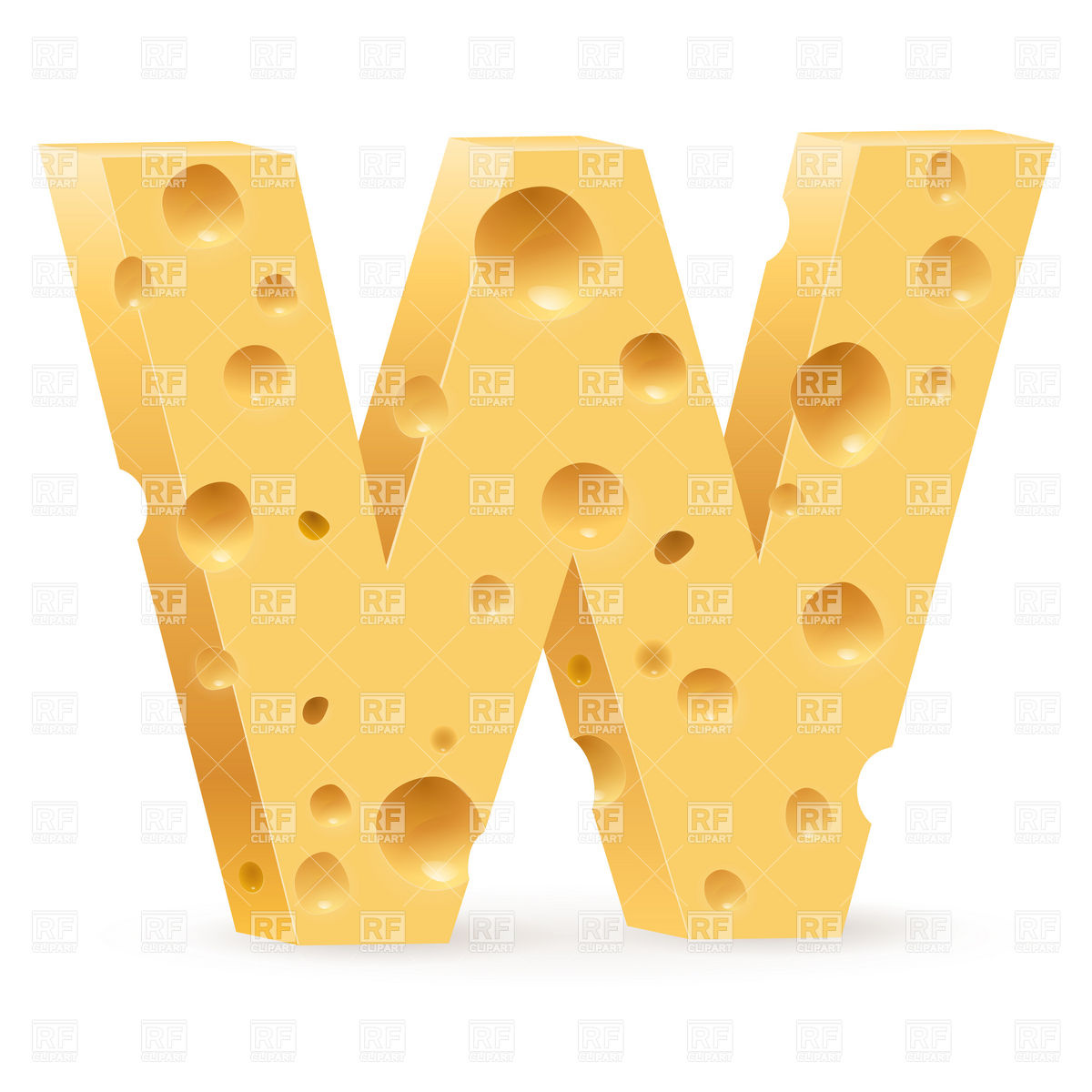 1200x1200 Cheese Font W Letter Vector Image Vector Artwork Of Food And
