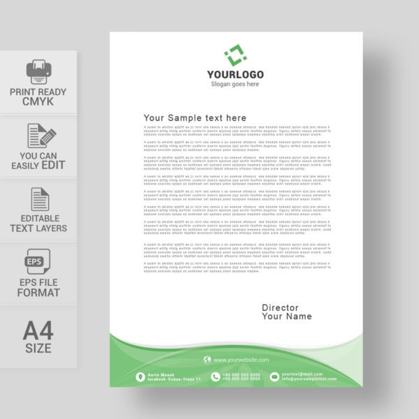 600x600 Letterhead Vector Template Free Download
