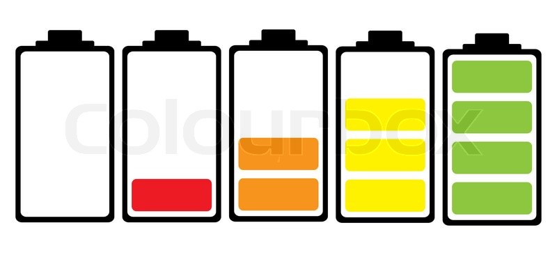 800x366 Simple Illustrated Battery Icon With Colourful Charge Level