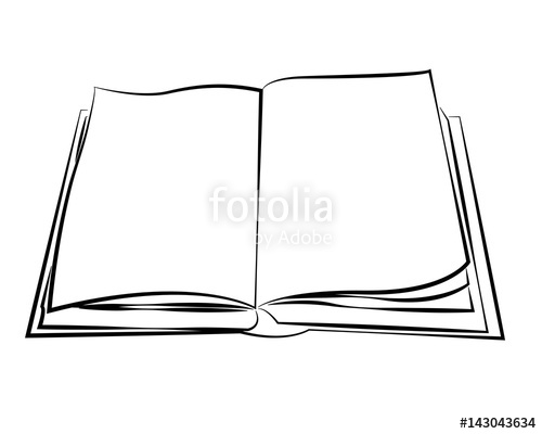 500x400 Pittogramma Libro Aperto Outline Nero Vettoriale Stock Image And