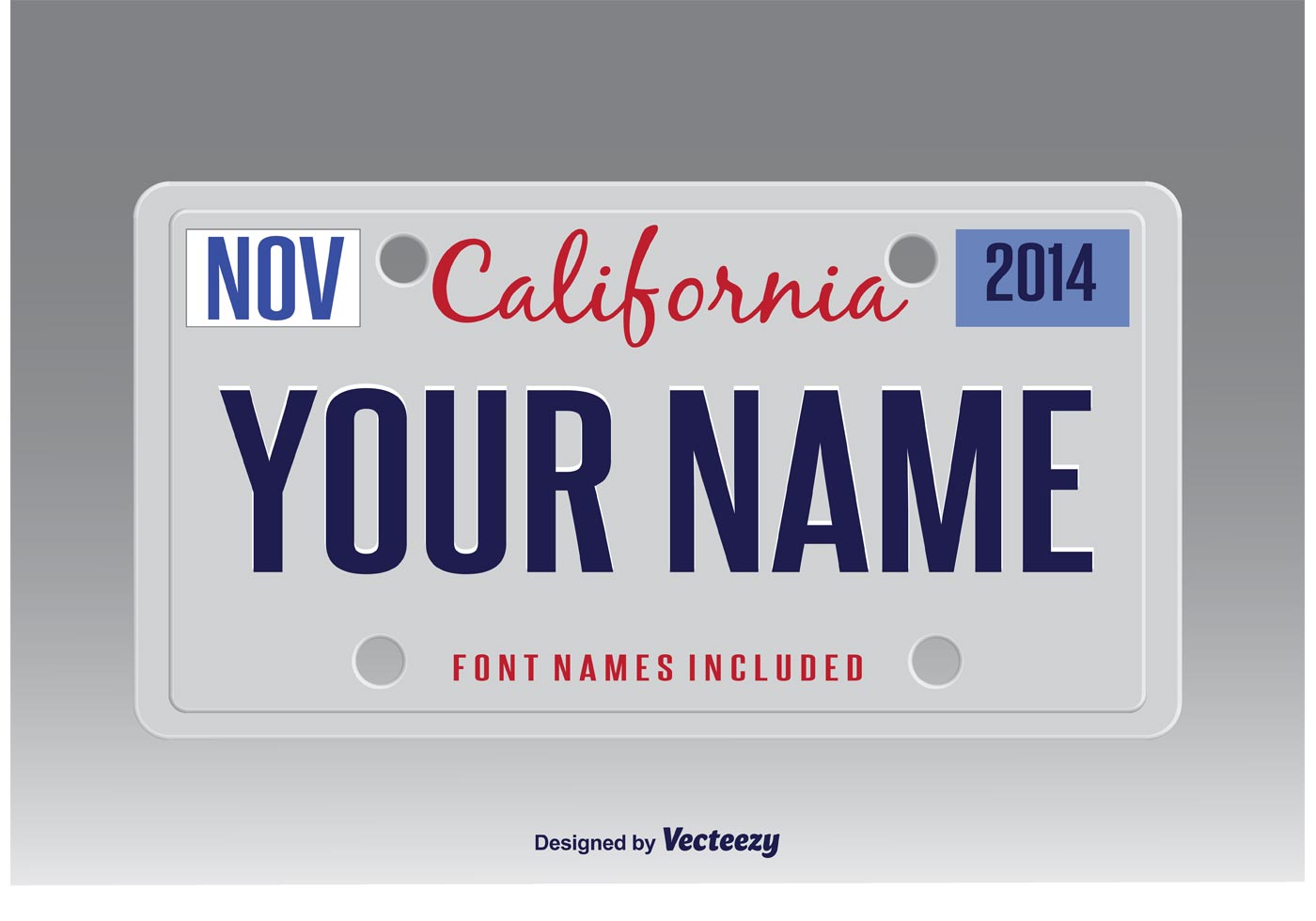1400x980 Vector License Plate