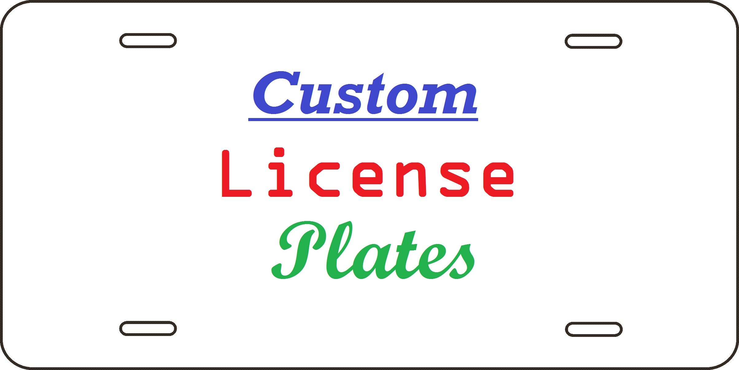 Editable License Plate Template