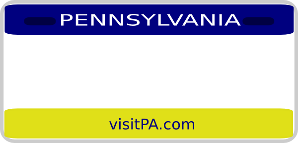 600x288 Pennsylvania License Plate Clip Art