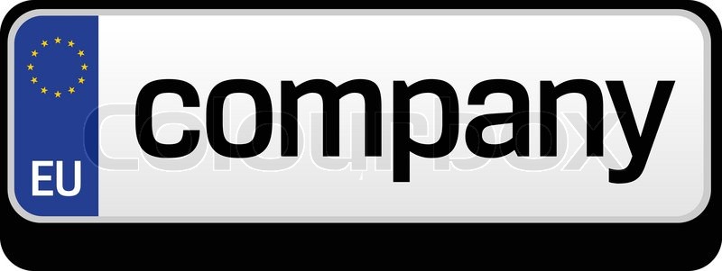 800x301 European Car Plate Logo Stock Vector Colourbox