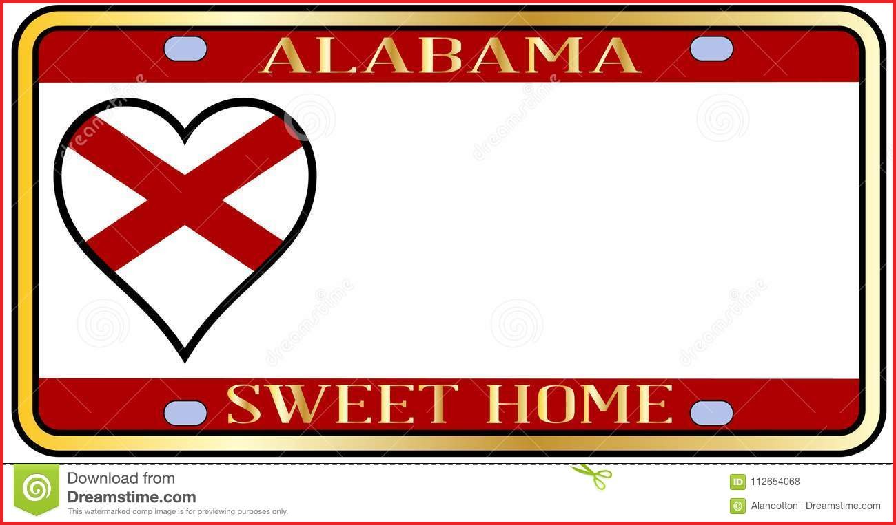 1300x763 Alabama Colors 117090 Alabama State License Plate Stock Vector