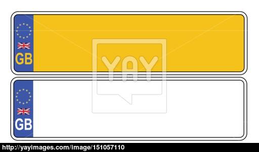 512x301 Uk Front And Back Number Plate Vector