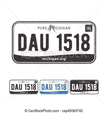 450x470 Vector Illustration Of America Usa Car Number Plates With