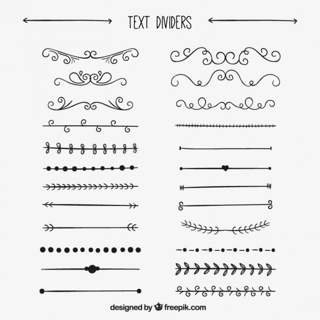 626x626 Free Vector Divider Lines Hand Drawn Text Dividers Collection