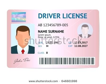 450x358 Identity Card Template Flat Man Driver License Plastic Id Vector