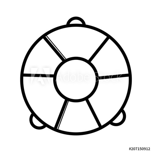 500x500 Life Ring Icon Vector On White Background. Life Preserver Icon