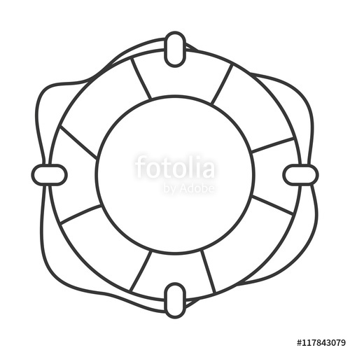 500x500 Flat Design Life Preserver Icon Vector Illustration Stock Image