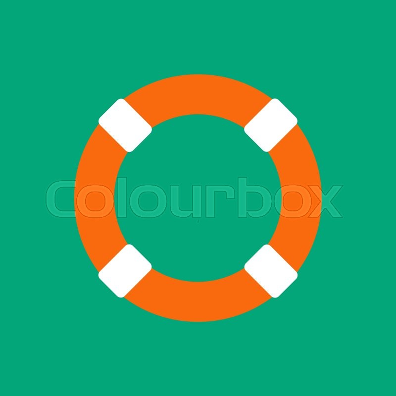 800x800 Lifebuoy Vector Illustration On The Green Background. Vector