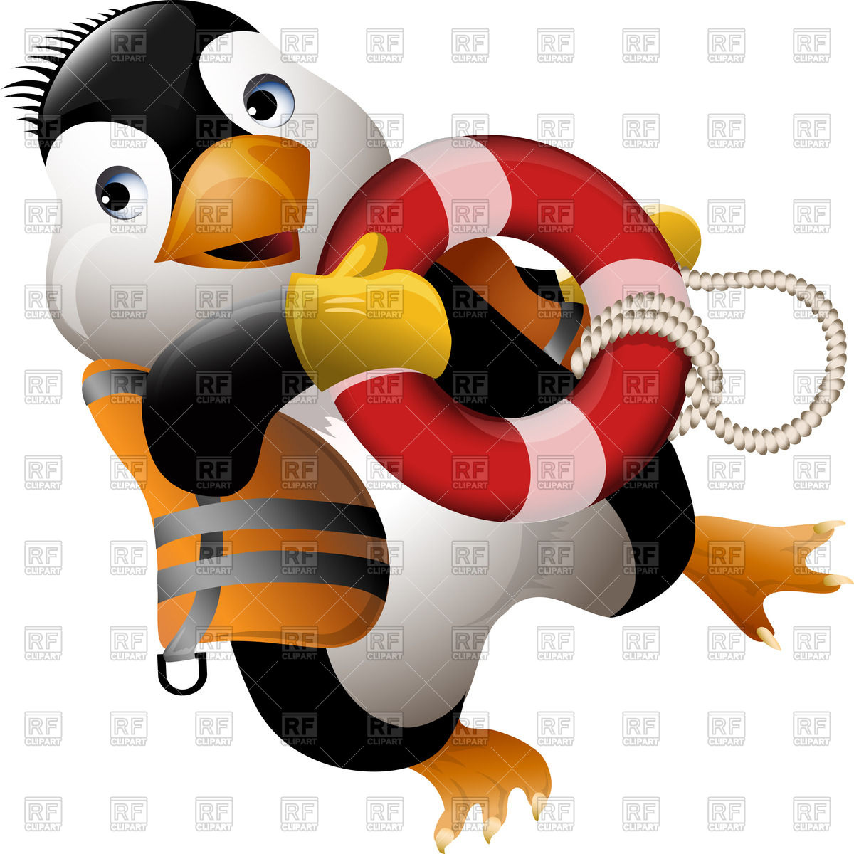 1200x1200 Funny Penguin Lifeguard