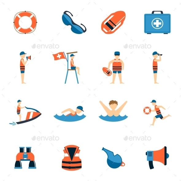 590x590 Lifeguard Icons Set Vector Eps