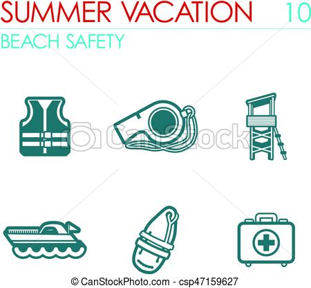 450x416 Lifeguard Beach Safety Icon Set. Summer. Vacation. Lifeguard