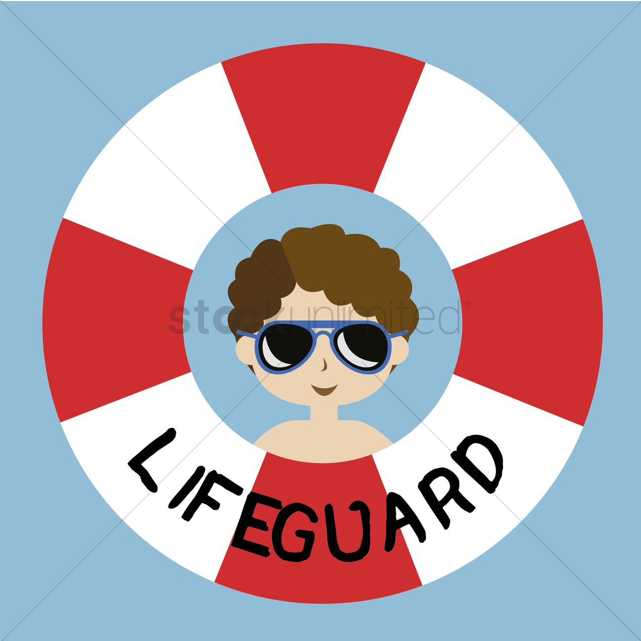 1300x1300 Boy As Lifeguard Vector Image