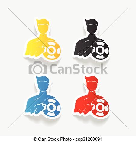 450x470 Realistic Design Element. Lifeguard Eps Vectors