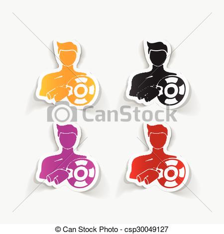 450x470 Realistic Design Element. Lifeguard Vector Illustration