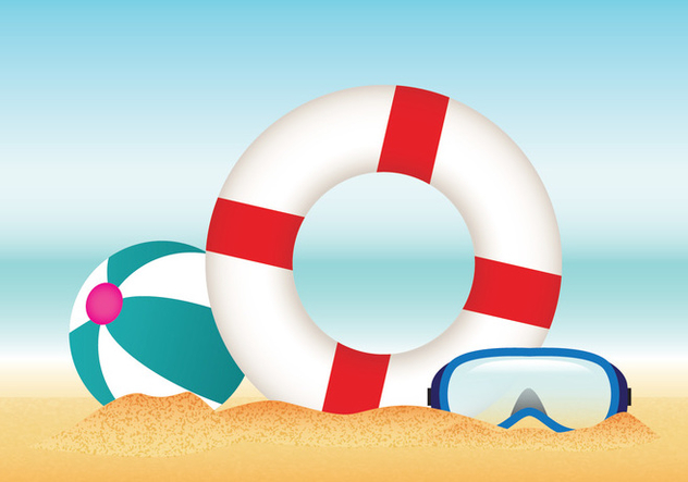 632x443 Summer Beach With Lifesaver Vector Free Vector Download 429049