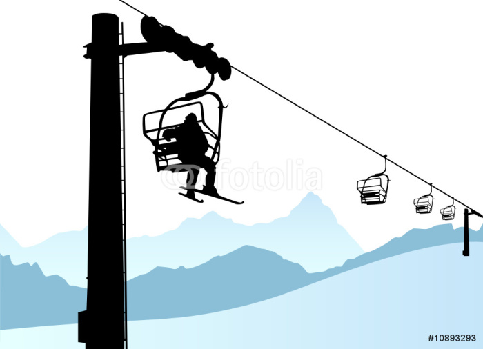 700x506 Ski Lift Vector Wall Mural We Live To Change