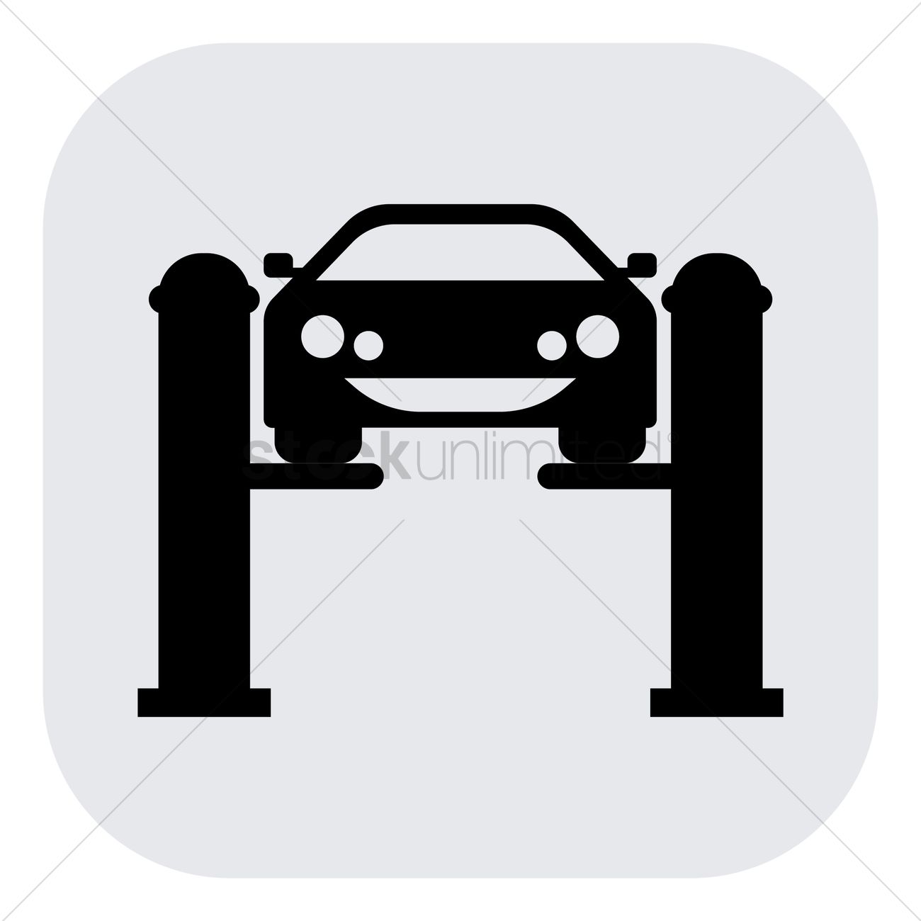 1300x1300 Car On Car Lift Vector Image