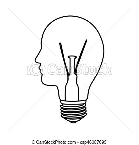 450x470 Person Bulb Light Idea, Vector Illustration Design.