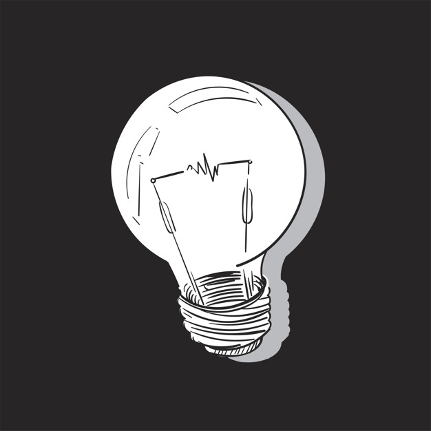 626x626 Illustration Drawing Of Light Bulb Vector Free Download