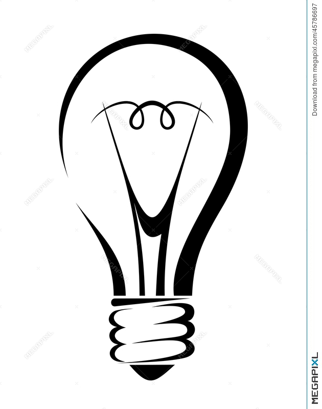 630x800 Light Bulb. Vector Black Silhouette. Illustration 45786697