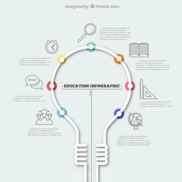 626x626 Ai] Education Infographic With A Light Bulb Vector Free Download
