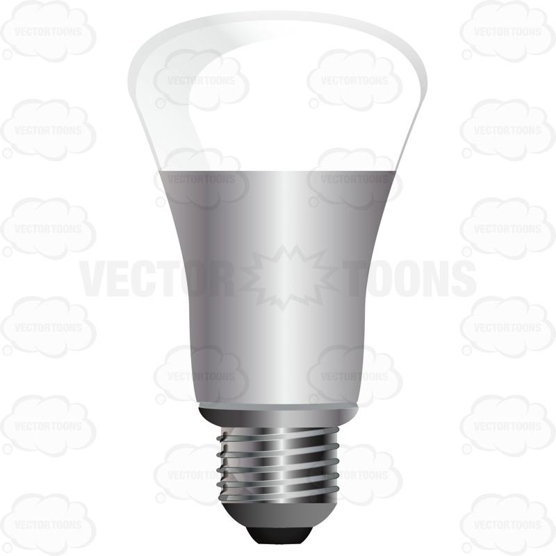800x800 Led Light Bulb Clipart By Vector Toons