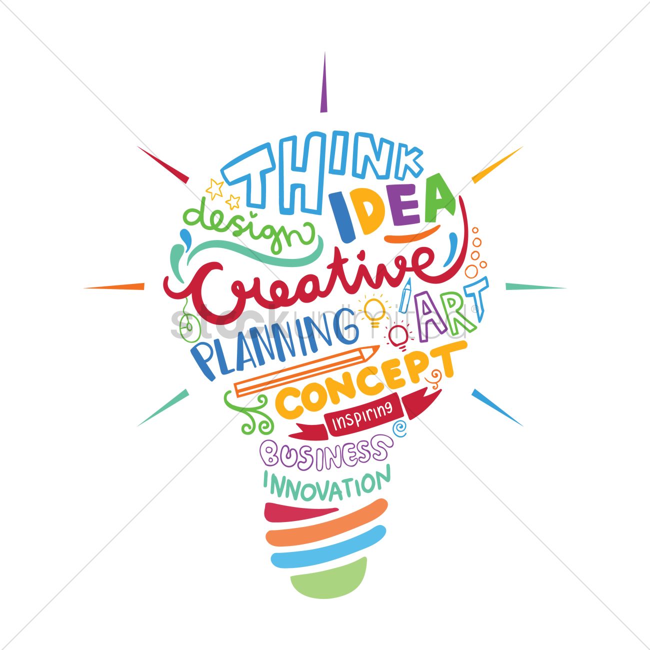 1300x1300 Creative Lightbulb Vector Image