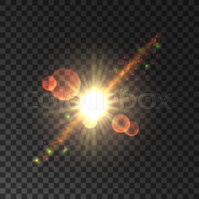 800x800 Glowing Star Light Flash. Vector Shining Sun Rays With Lens Flare