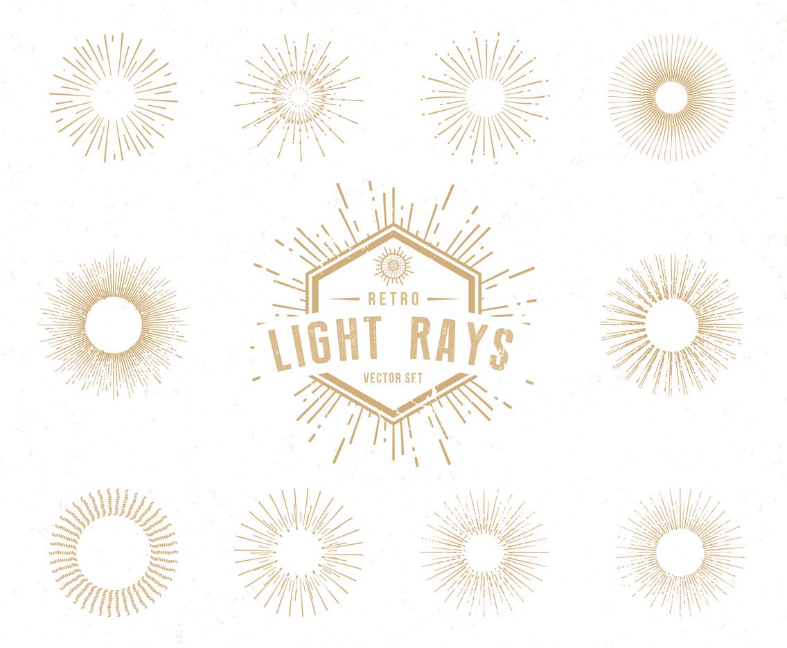 1136x936 Retro Light Rays Vector Set Vector Art Amp Graphics