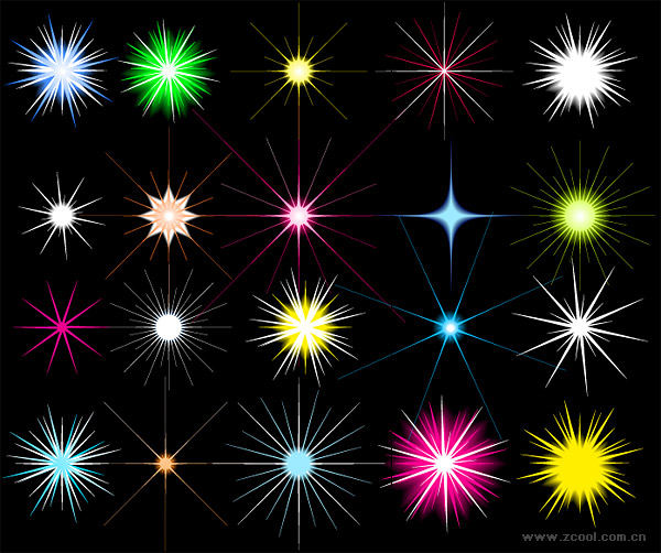 600x502 4 Designer Color Starlight Shining Vector Material