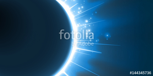 500x250 Abstract Vector Blue Background With Planet And Eclipse Of Its