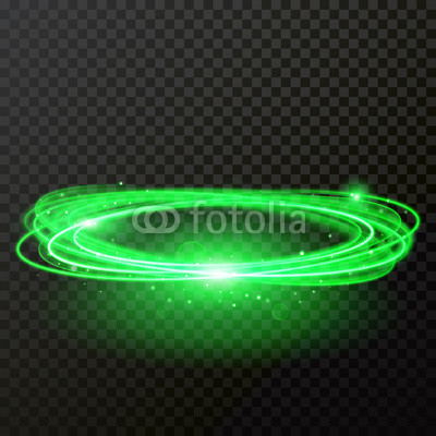400x400 Green Neon Light Abstract Circles Shine. Vector Shiny Trace Or