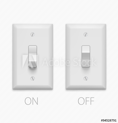 478x500 Light Switch Isolated On White Background. Vector Illustration