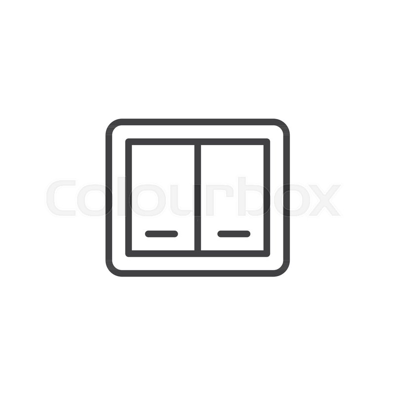 800x800 Light Switch Line Icon, Outline Vector Sign, Linear Style