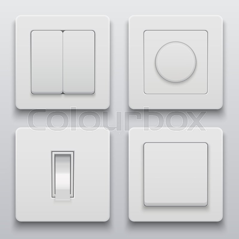 800x800 Vector Modern Light Switch Icons Set On Light Background Stock