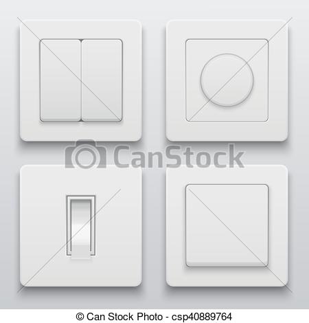 450x470 Vector Modern Light Switch Icons Set On Light Background.