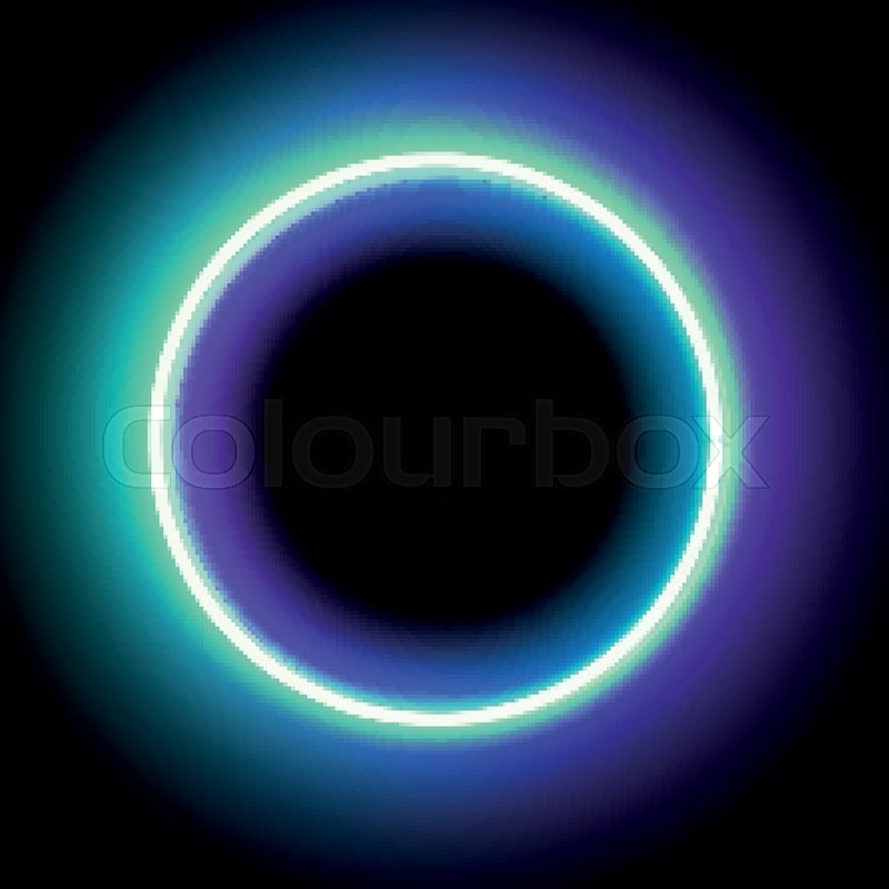 800x800 Neon Circle. Neon Blue Light. Vector Electric Frame. Vintage Frame