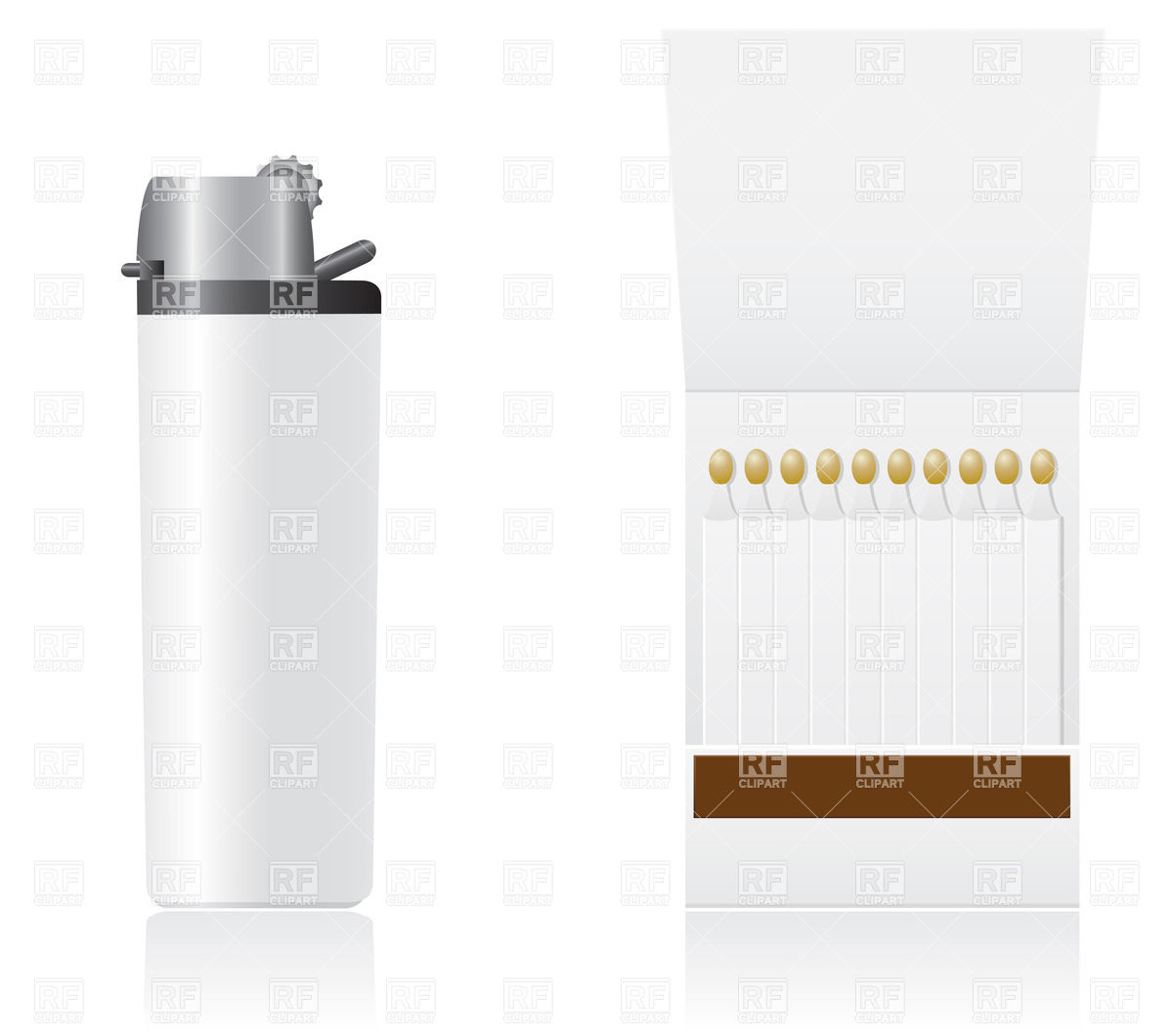 1200x1060 Blank White Lighter And Matches Vector Image Vector Artwork Of
