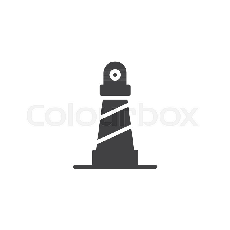800x800 Lighthouse Icon Vector, Filled Flat Sign, Solid Pictogram Isolated